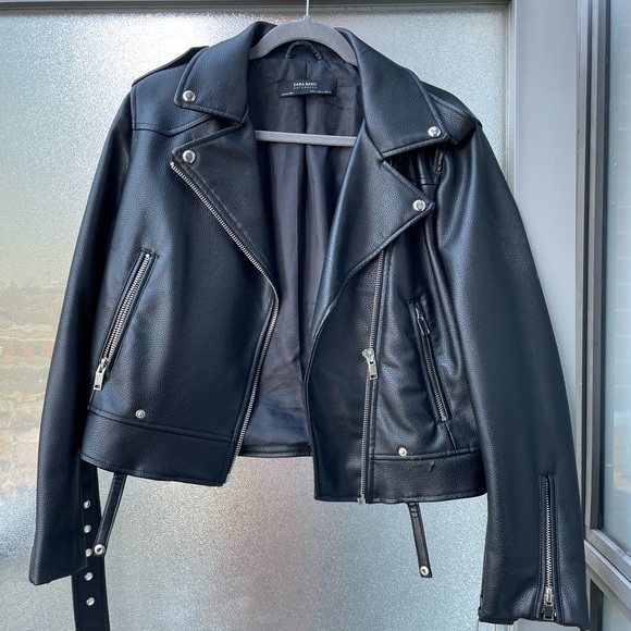 Zara Leather Jacket Large - Picture 1 of 3